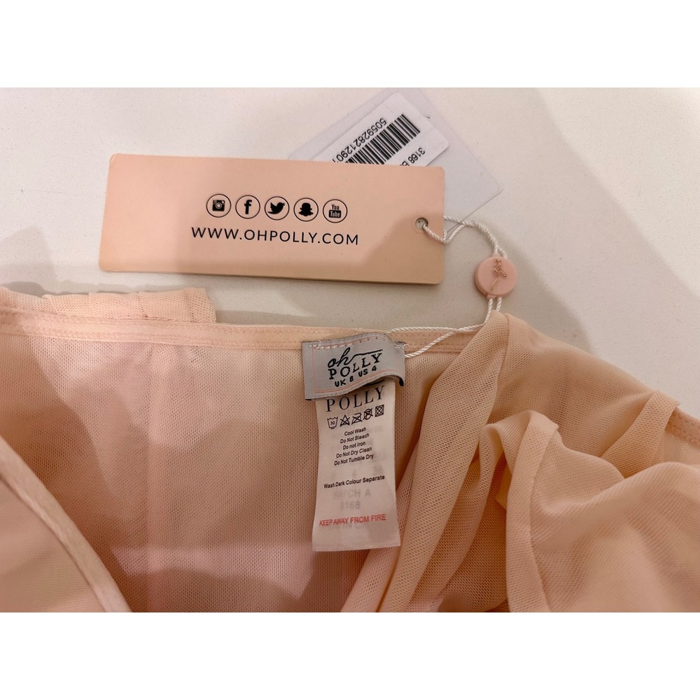 Oh Polly Mesh Corset Top Blush Pink NWT Size 4 / UK 8 - Picture 4 of 4
